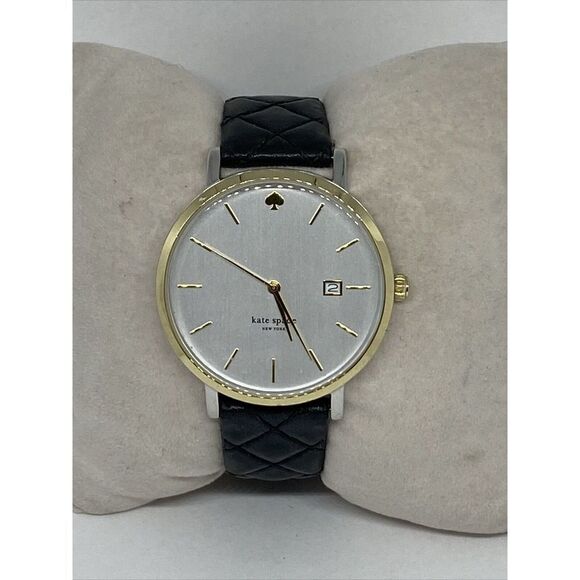 Kate Spade New York 0125 Women Black Leather Analog White Dial Wrist Watch VK197